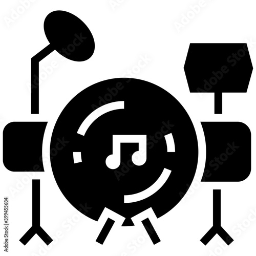 Musical drums glyph icon vector 