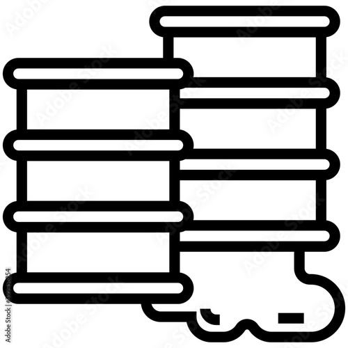 Icon of oil spill in line design 
