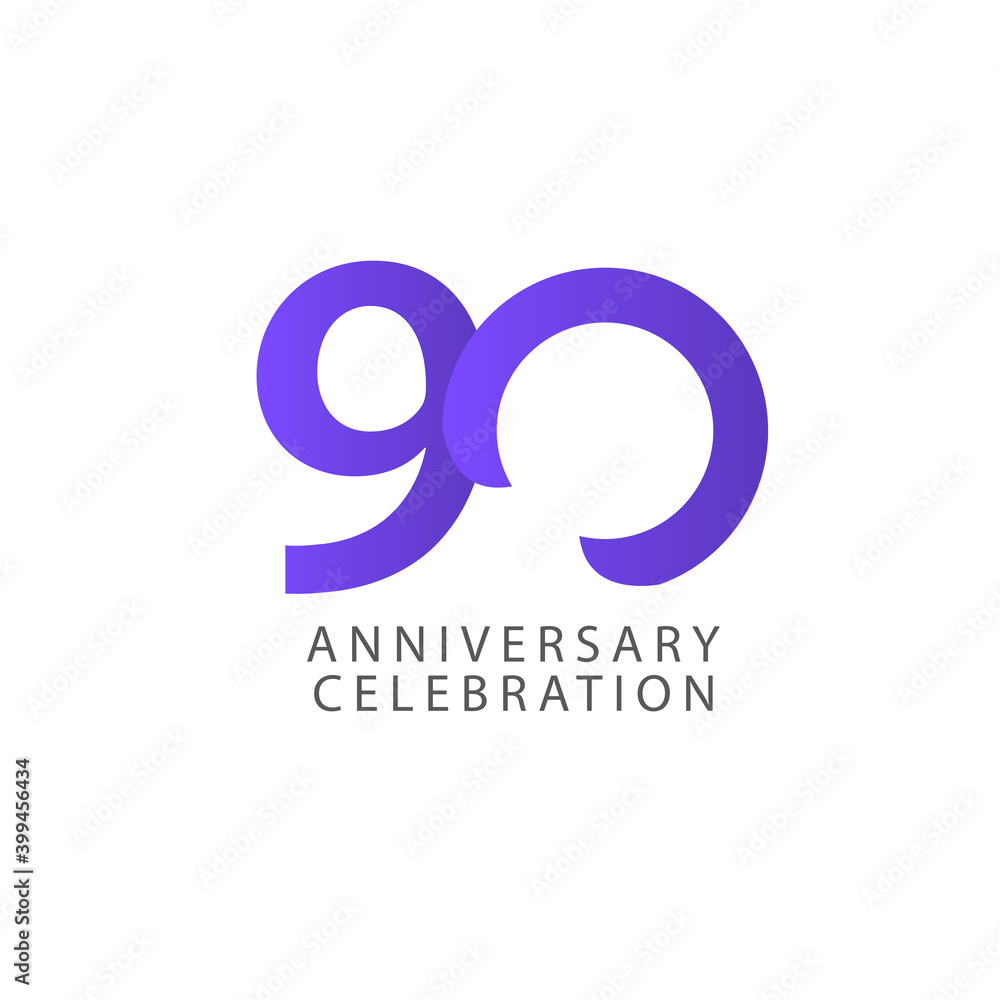 90 Years Anniversary Celebration Vector Template Design Illustration 90 Years Anniversary Celebration Vector Template Design Illustration