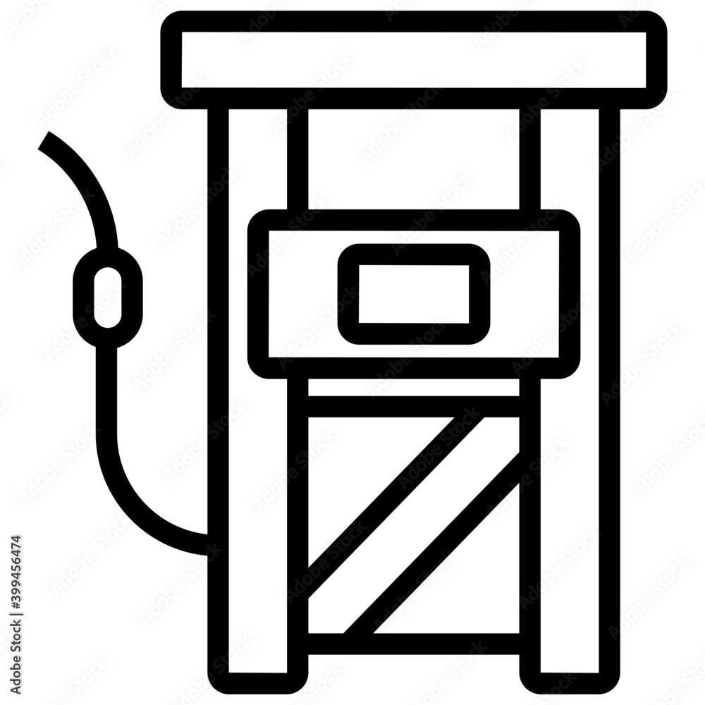 Icon of fuel container depicting fuel station