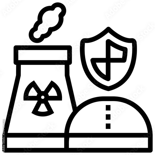 Power plant protection icon in line design 