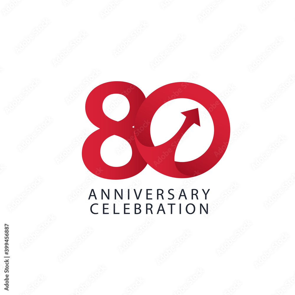Obraz premium 80 Years Anniversary Celebration Vector Template Design Illustration