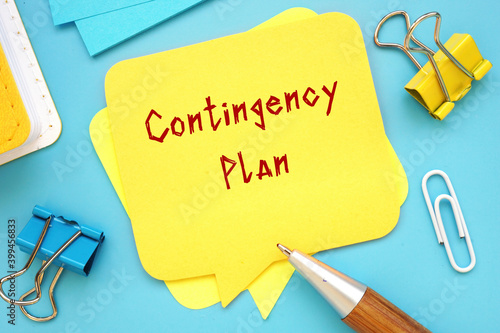 Fotografie Contingency Plan sign on the page.