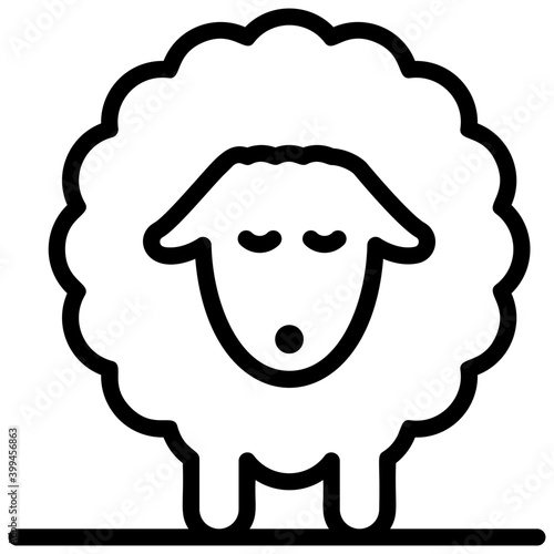 Sheep icon in line vector 