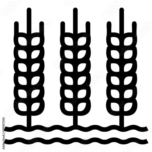 Organic rice icon line design 