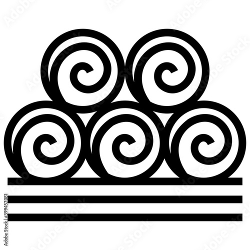 Icon of hay bales in line design 