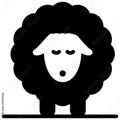 Sheep icon in solid vector 