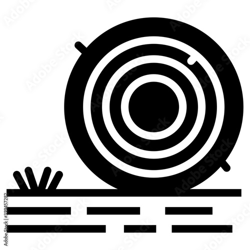 Icon of hay bale in solid design 