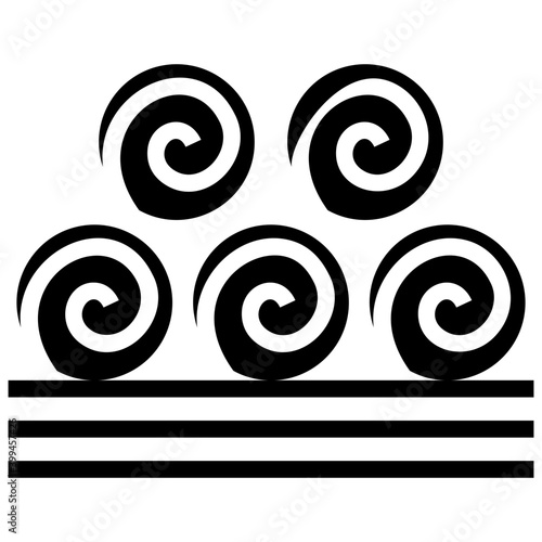 Icon of hay bales in solid design 