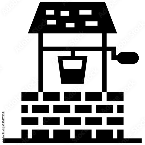 Water well icon design filled vector 