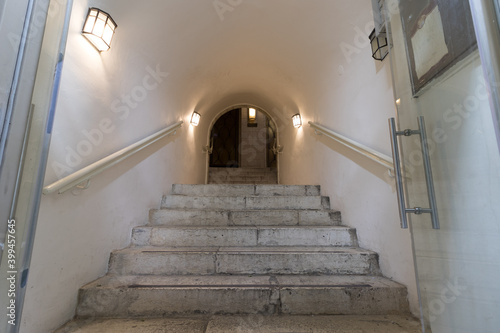 The entrance steps to the Horba Synagogue in the Old Jewish Quarter of Jerusalem 