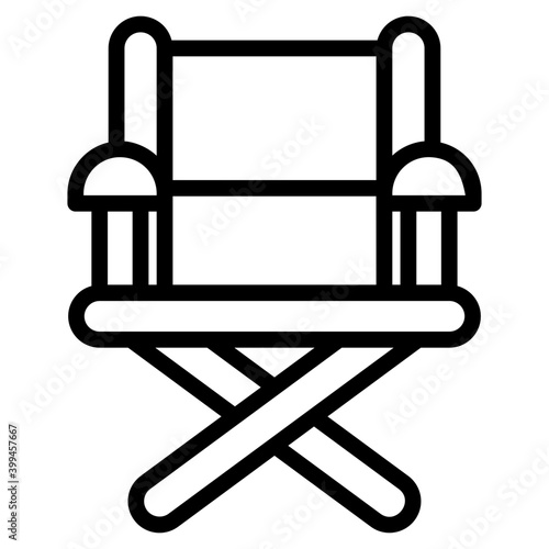 Director chair icon in line design