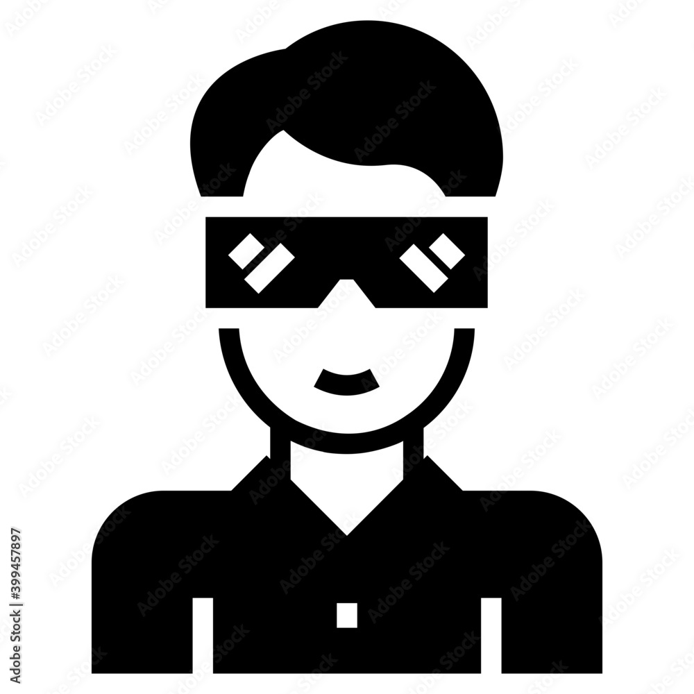 3d glasses icon in filled design