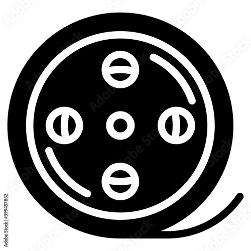 Solid design of film reel icon