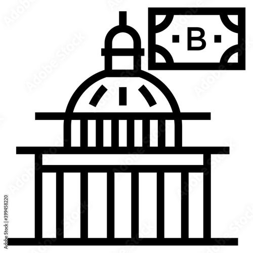 Government bond icon in line design. © Vectors Point