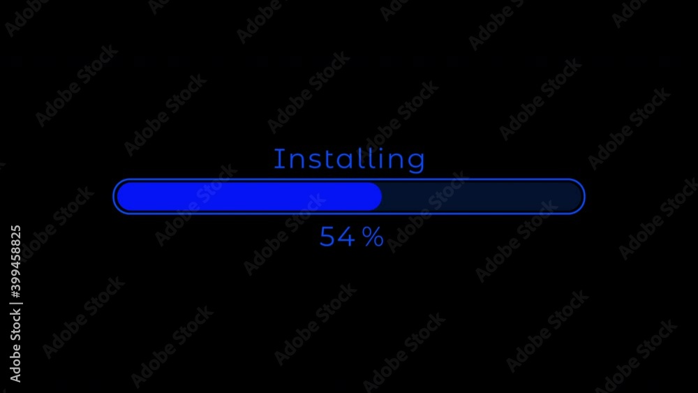 Futuristic Installing Progress Bar 0-100 Animation on Black Background 4K Futuristic Installing Progress Bar 0-100 Animation on Black Background 4K