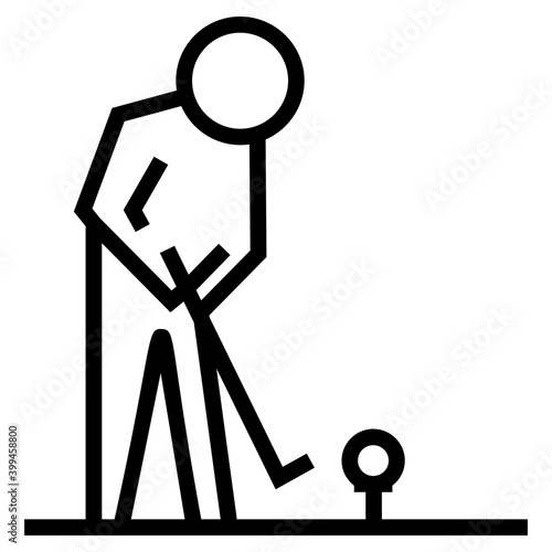line design of golf player pictograph