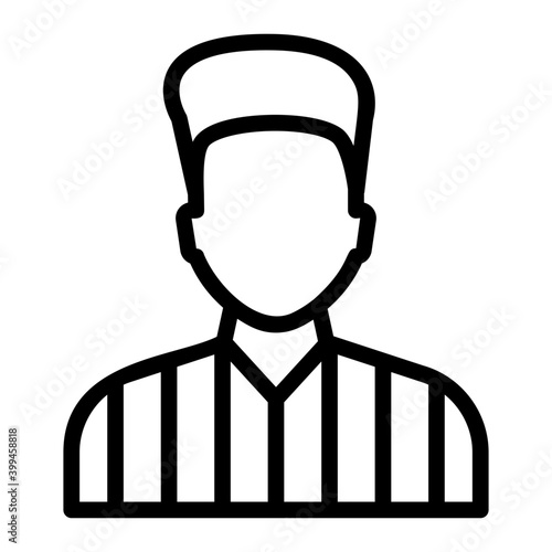 Icon of match referee in line design.