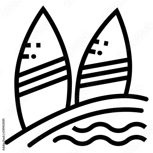Paddle board icon line design