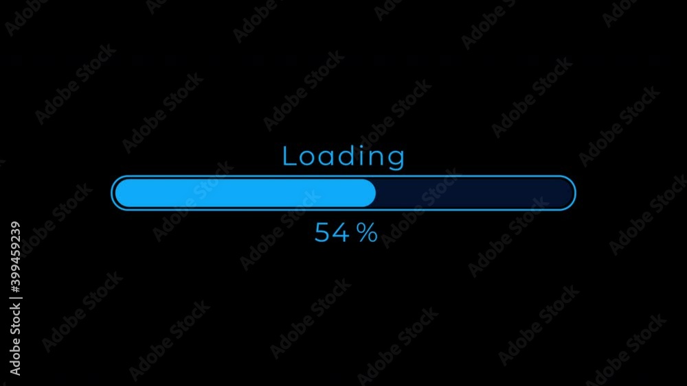 Futuristic Loading Progress Bar 0-100 Animation on Black Background 4K Futuristic Loading Progress Bar 0-100 Animation on Black Background 4K