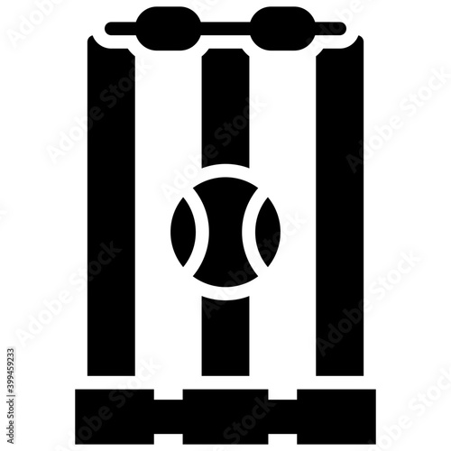 Glyph design of cricket wicket icon