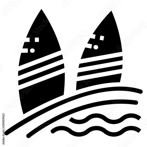 Paddle board icon glyph design