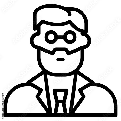 Male detective icon in line 