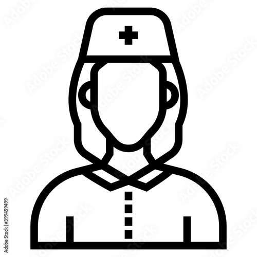 Nurse icon in line design 