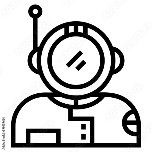 Spaceman icon in line vector 