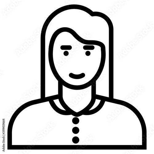 Female waiter icon icon line design 