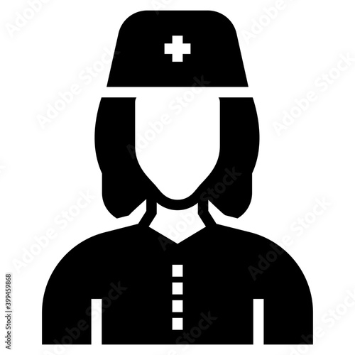 Nurse icon in solid design 