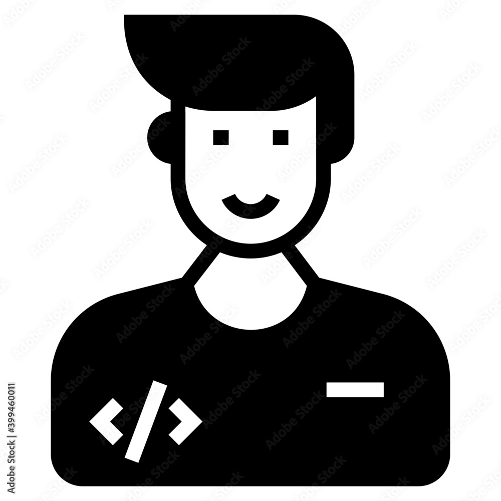 Program developer icon in glyph design.