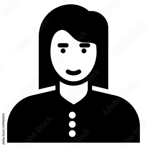 Female waiter icon glyph design 