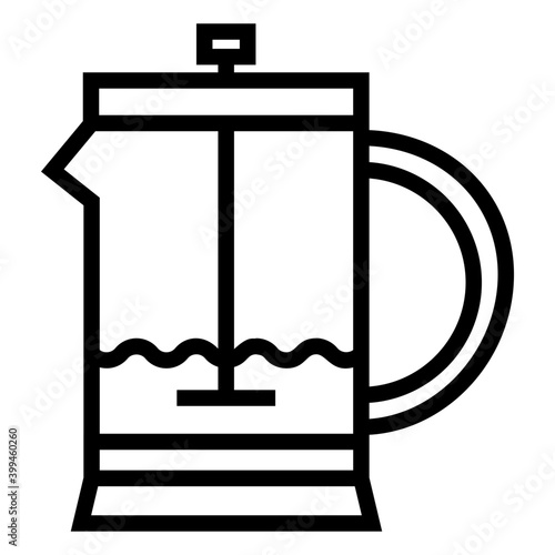 French press icon in line design 