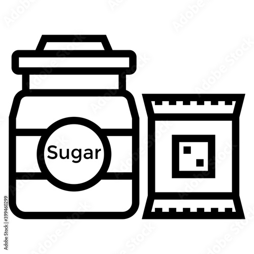 Sugar pot in line vector 