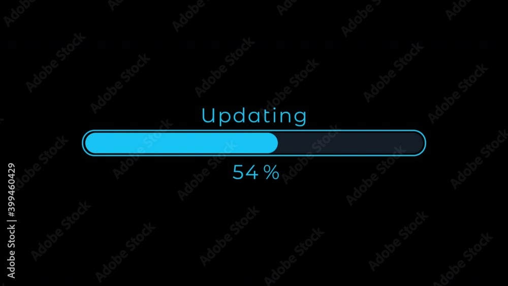 Futuristic Updating Progress Bar 0-100 Animation on Black Background 4K Futuristic Updating Progress Bar 0-100 Animation on Black Background 4K