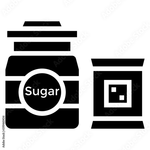 Sugar pot in glyph vector 