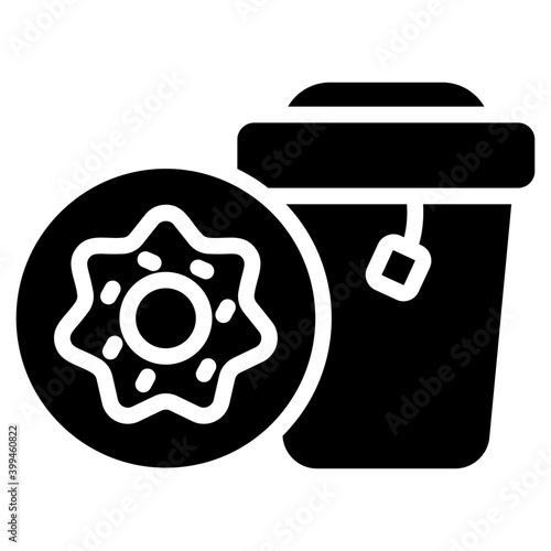 Icon of supper in glyph design 
