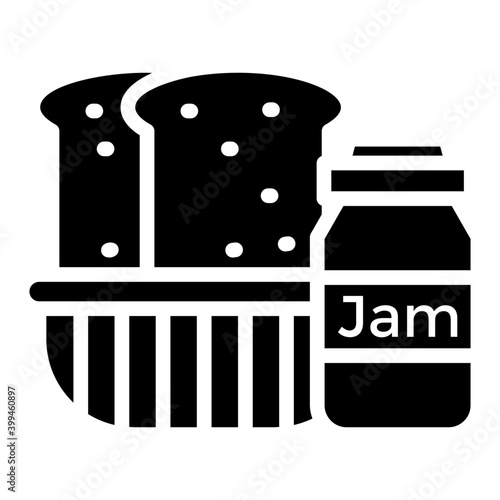 Bread with jam solid icon 