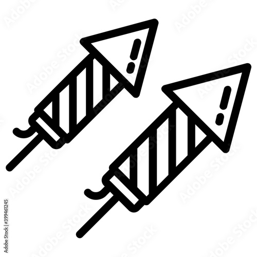 Line design of celebration firecrackers vector 