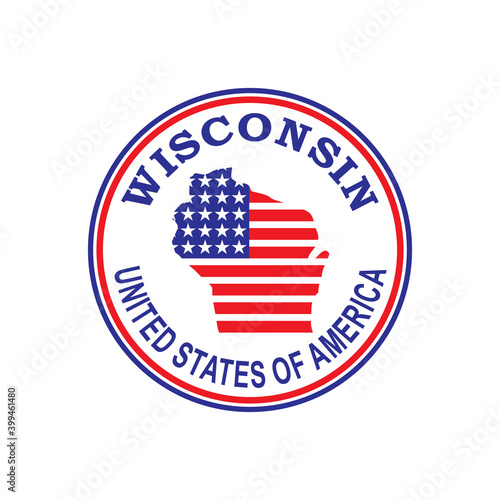 Wisconsin Map Vector , Country Logo