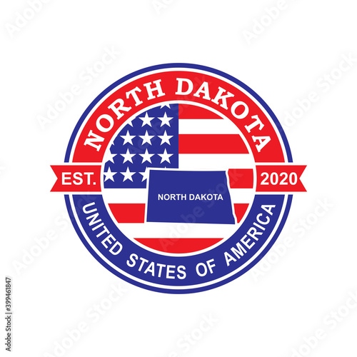 North Dakota Map Vector , Country Logo