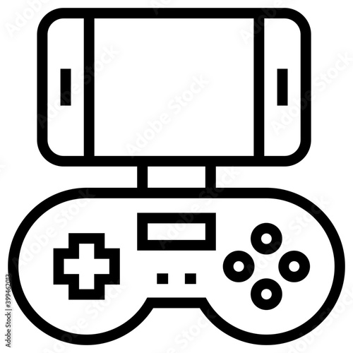 Joystick smartphone vector in line design 