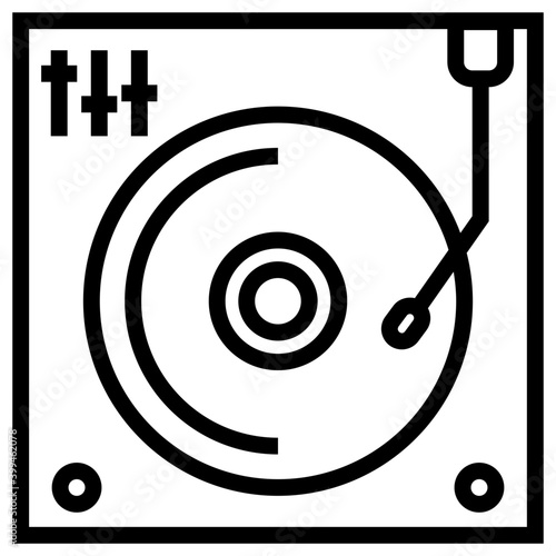 Electronic audio turntable vector design 