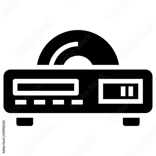 Dvd player vector in solid design 