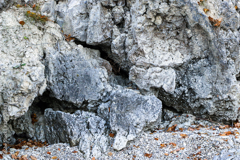 mountain textures of stones with interlayers of gypsum, colored quartz ...