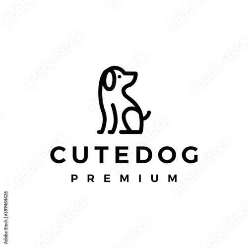 cute dog logo vector icon illustration