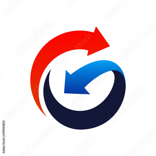 arrow letter g logo concept