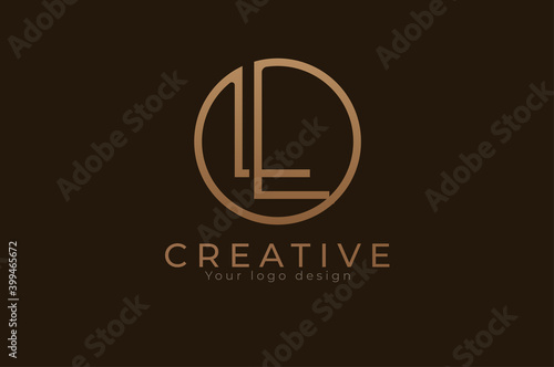 Abstract initial letter L and L logo,usable for branding and business logos, Flat Logo Design Template, vector illustration photo