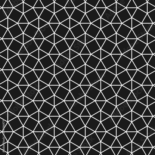 Snub square tiling. Geometric seamless pattern with squares and triangles in black and white 
